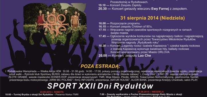 Plakat XXII Dni Rydułtów 2014