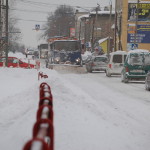 Ulica Raciborska zimą