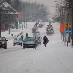 Ulica Raciborska zimą