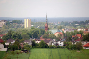 Miasto Rydułtowy widok na szyb, kościół